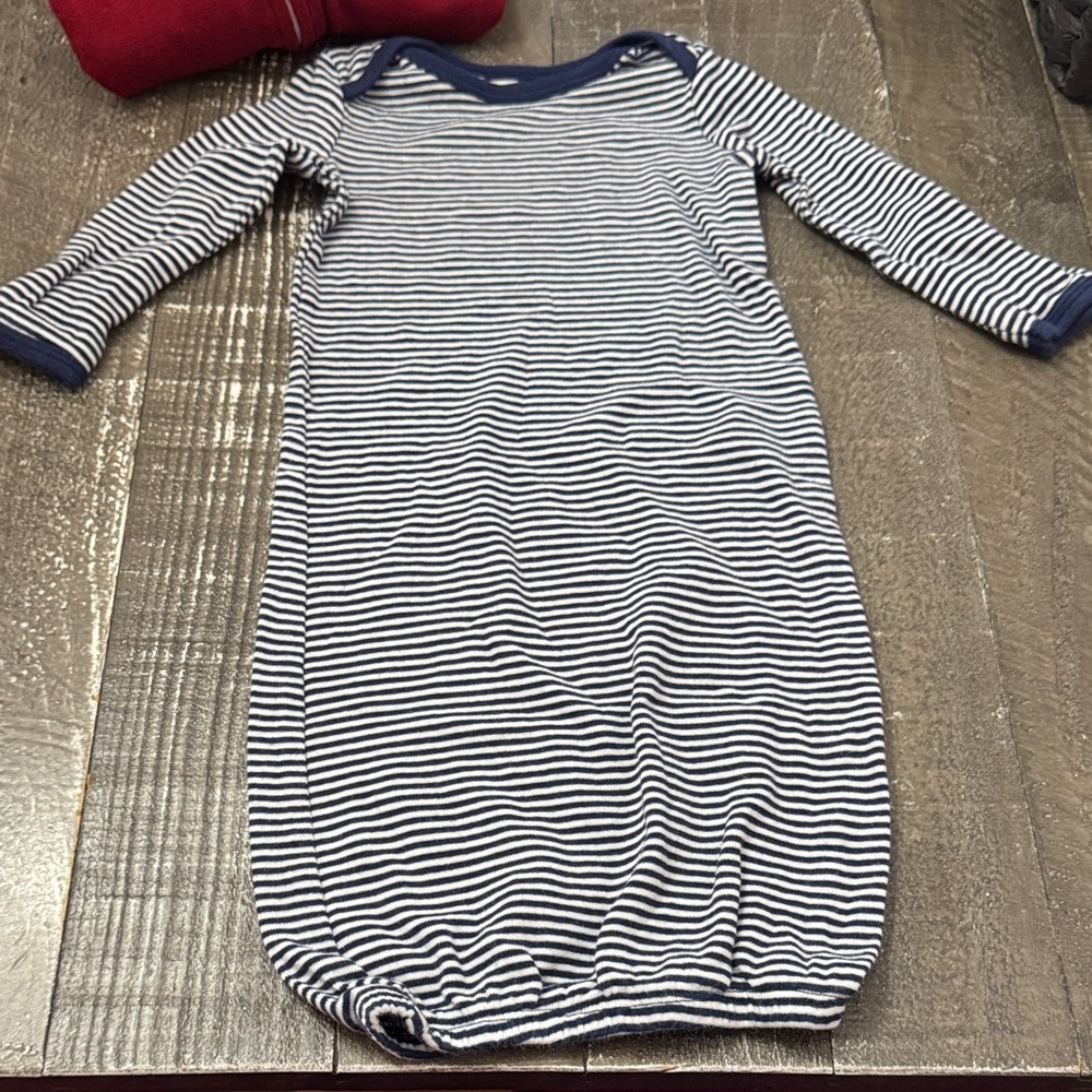 Carters 3 month nightgown blue and white stripe